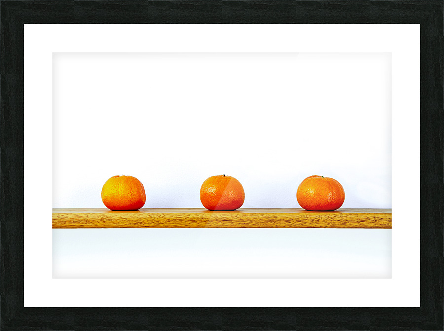 Three Oranges on a Shelf Picture Frame print