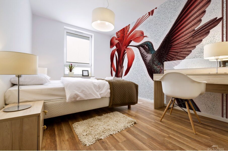 Birds sky tenderness height. Mural print