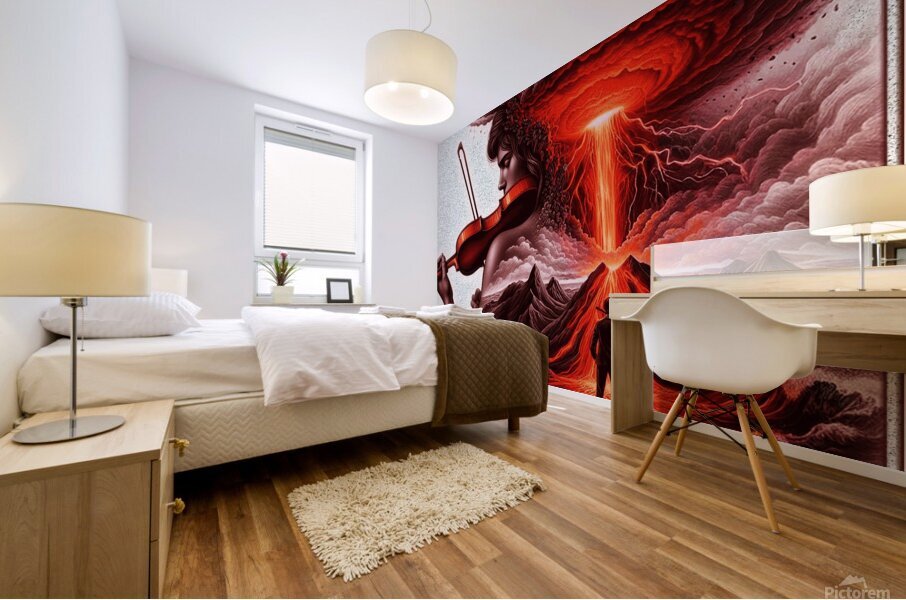 Jealousy love fire volcano. Mural print