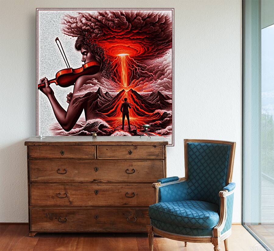 Jealousy love fire volcano. Reproduction
