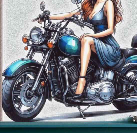 Motorcycle racing girl gift by Andrei Maevsky