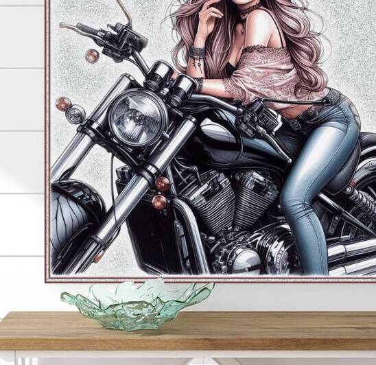Motorcycle racing girl gift by Andrei Maevsky