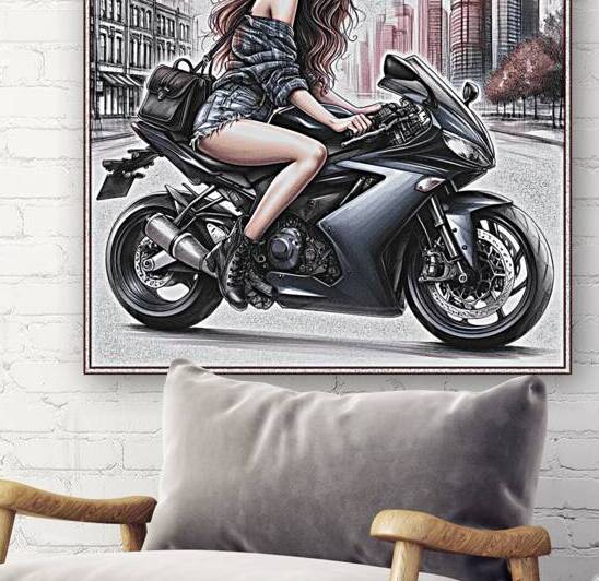 Motorcycle racing girl gift by Andrei Maevsky