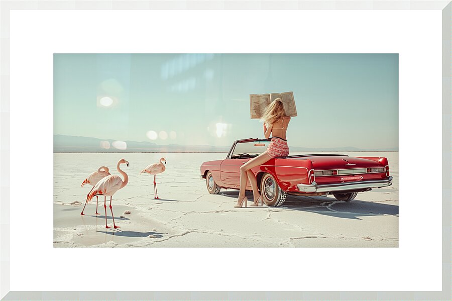 Red Convertible Picture Frame print