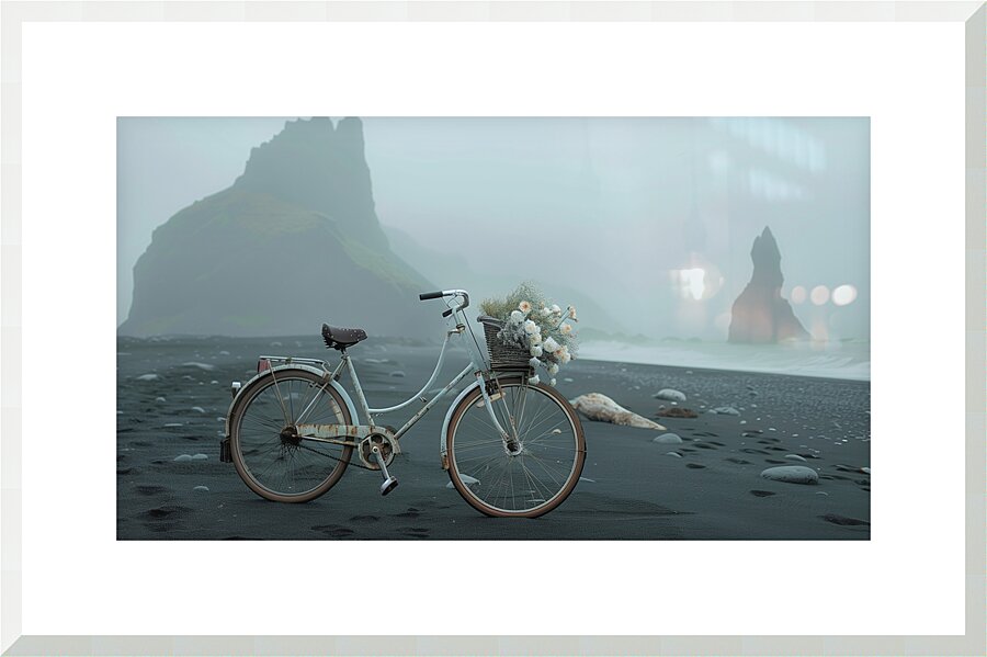 Lone Bike  Picture Frame print