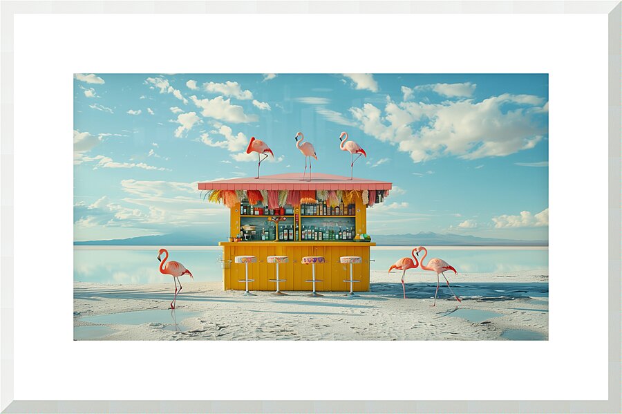 Flamingo Bar Picture Frame print