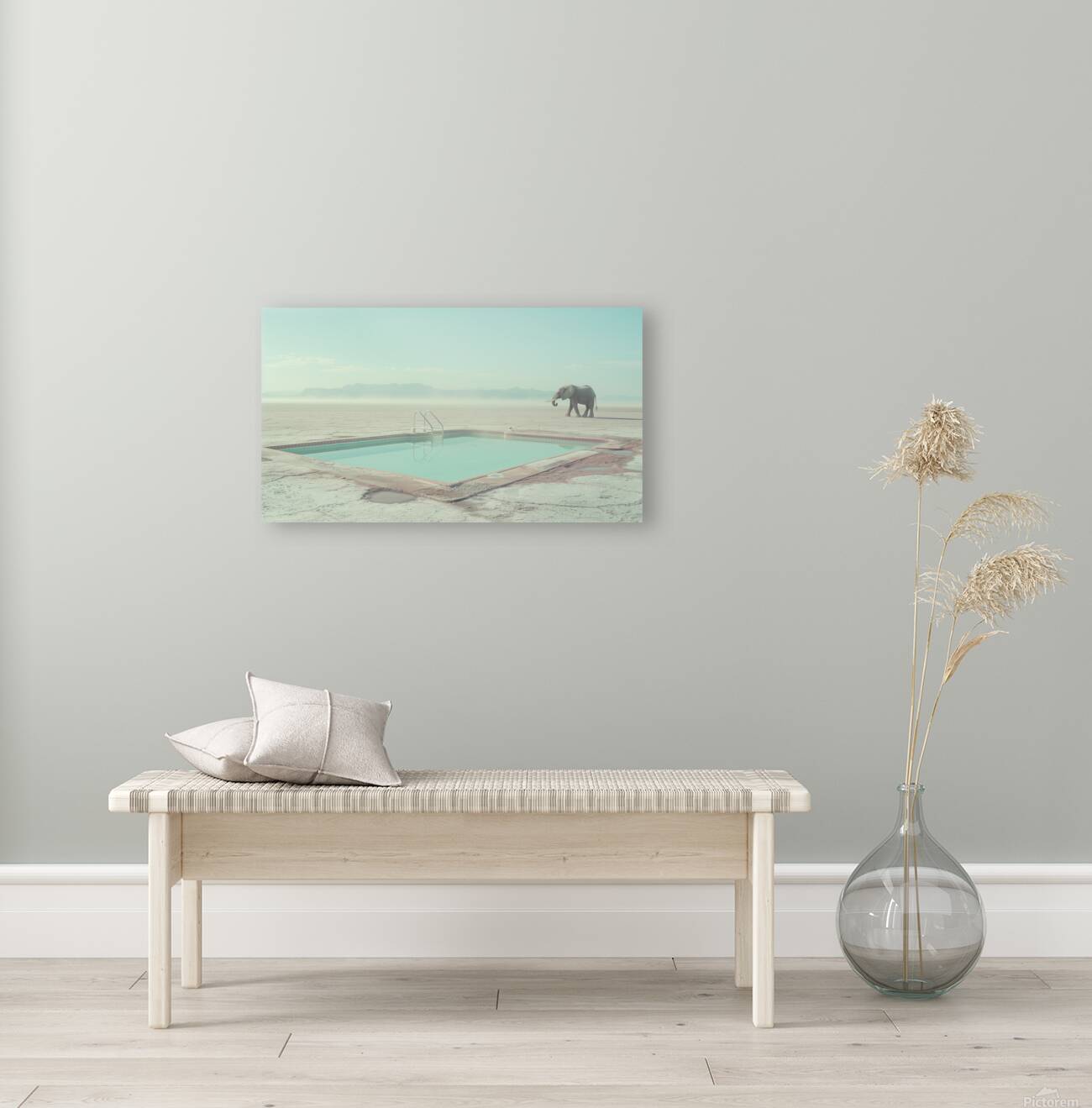 Elephant by the Pool  Reproduction