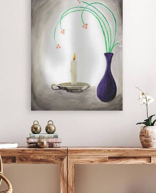 Candlelight Flowers Reproduction