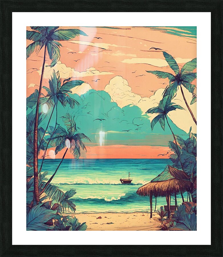 Boho Beach Aesthetic | Handcrafted Tropical Art Picture Frame print