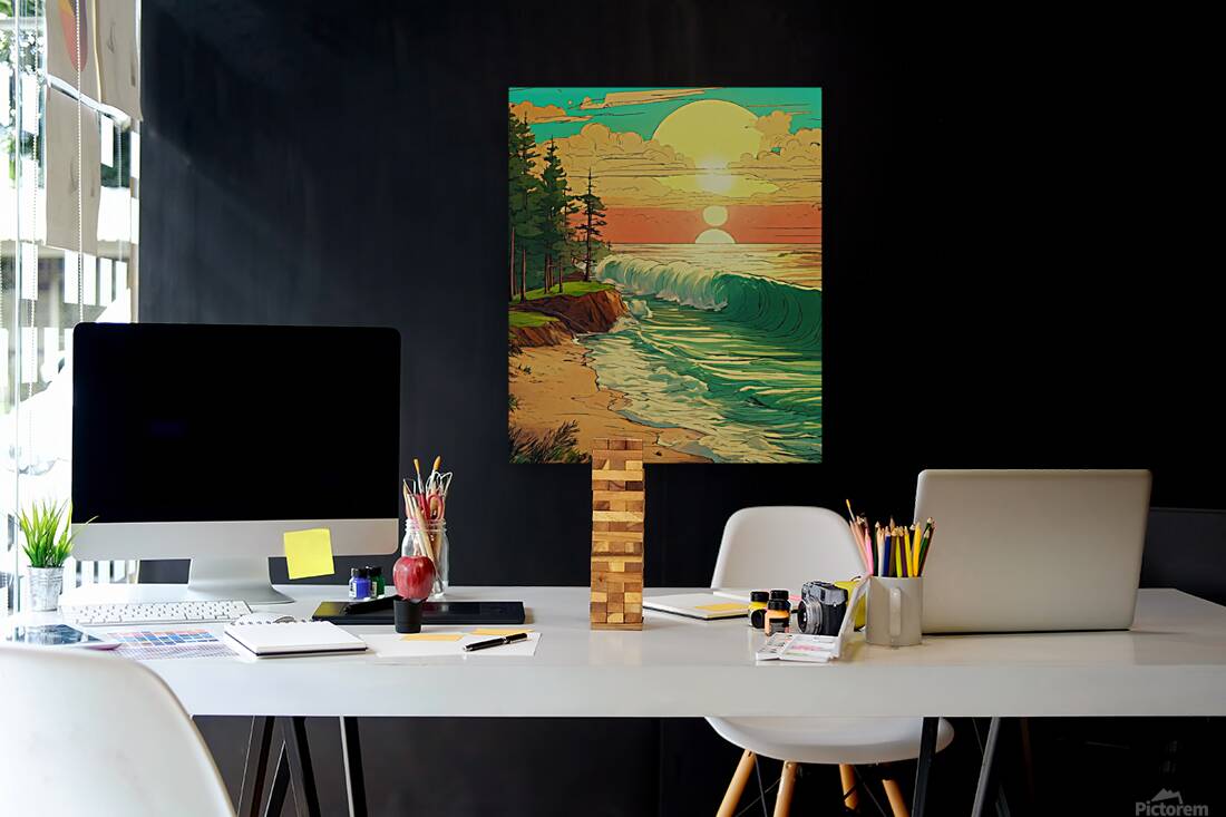 Tropical Paradise | Sketch-Style Beach Illustration Reproduction