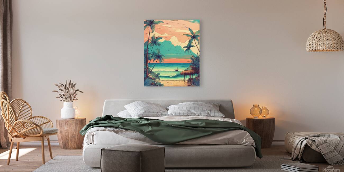 Boho Beach Aesthetic | Handcrafted Tropical Art Reproduction