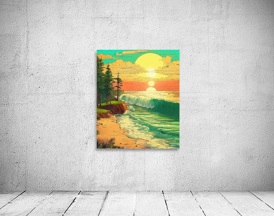Tropical Paradise | Sketch-Style Beach Illustration Wall Preview