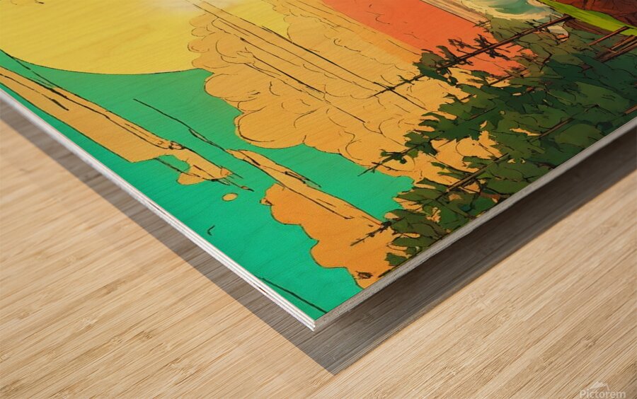 Tropical Paradise | Sketch-Style Beach Illustration Wood print