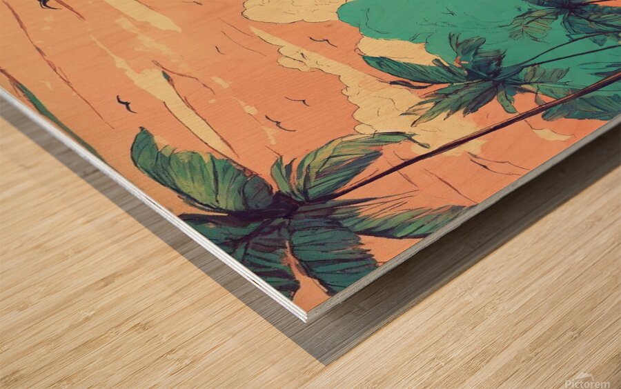 Boho Beach Aesthetic | Handcrafted Tropical Art Wood print