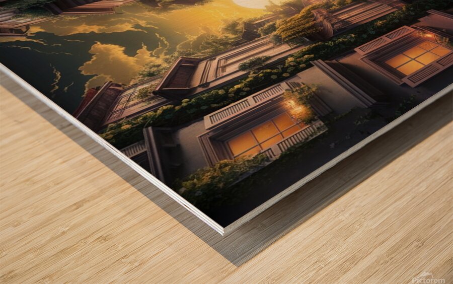 Ethereal Ancient Neighborhoods Unveiled Wood print