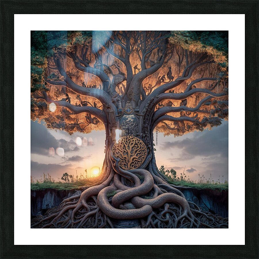 a breathtaking detailed design of the tree of lif Picture Frame print