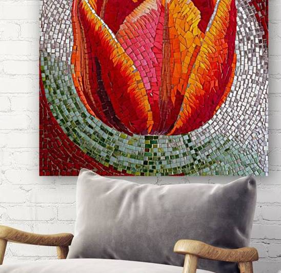 a stunning mosaic artwork featuring a vibrant and by bilal jadallah