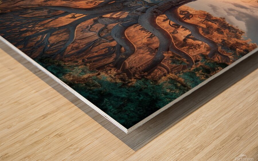 a breathtaking detailed design of the tree of lif Wood print