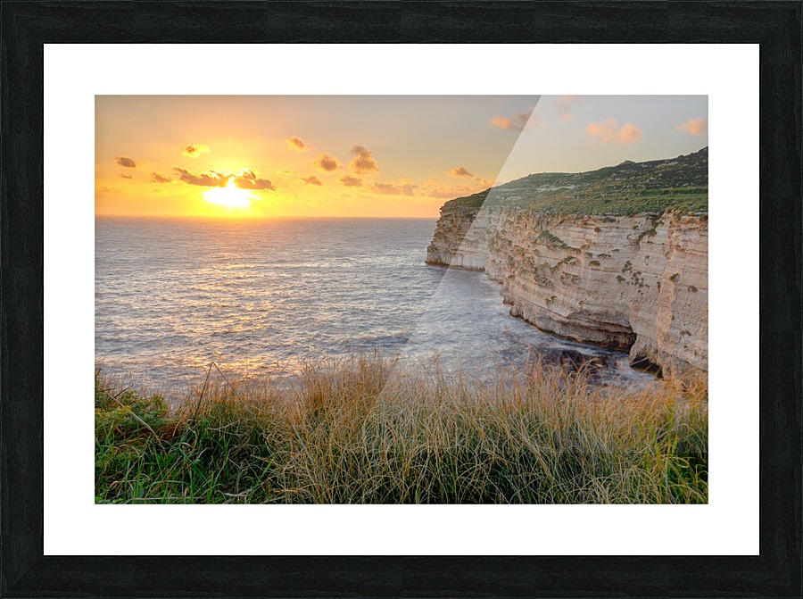 White cliffs Malta landscape Picture Frame print