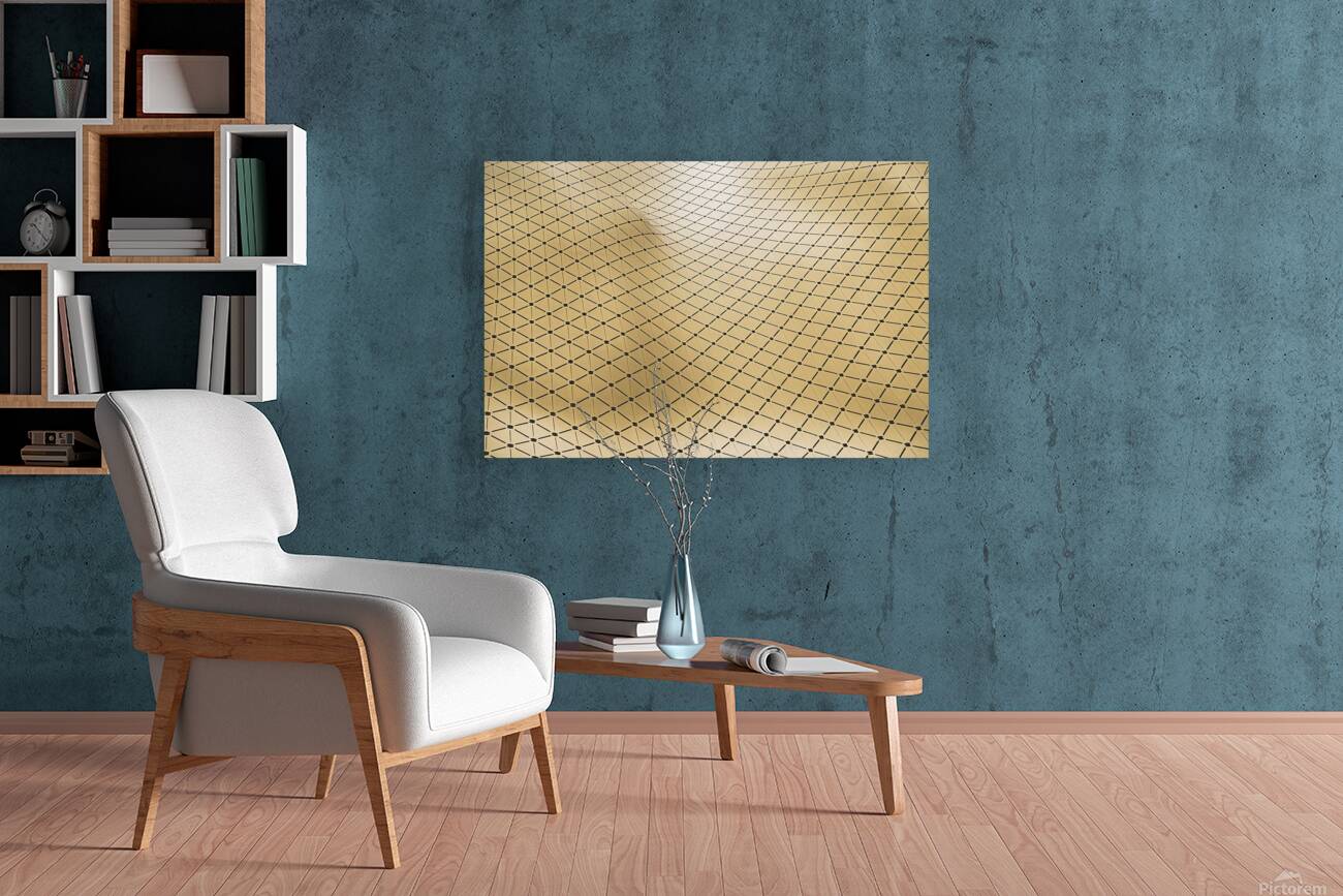A mesmerizing golden patterned surface that appea Reproduction