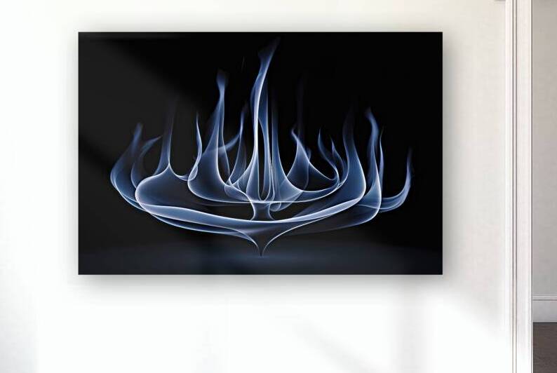 abstract illustration of a mesmerizing blue flame by Raluca Ciobanu