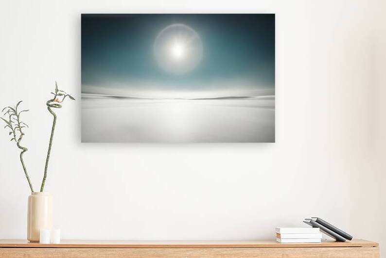 expansive tranquil snowscape under a crystal clea by Raluca Ciobanu