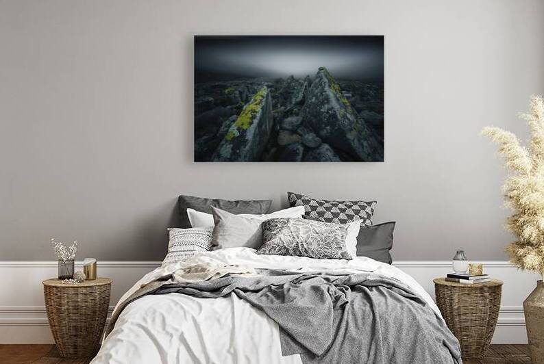 beautiful highland landscape shrouded in dense fo by Raluca Ciobanu