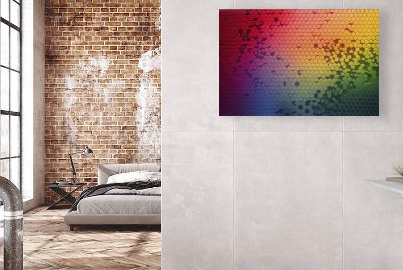 hexagons transitioning in color from deep red at by Raluca Ciobanu