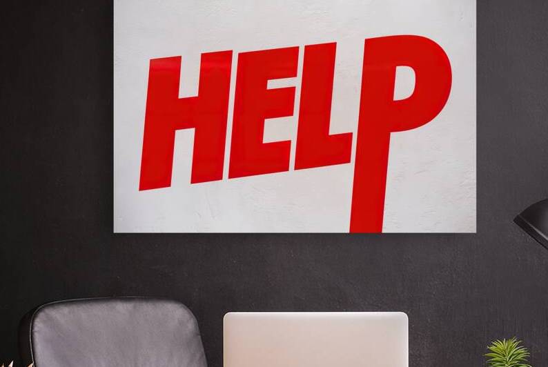 graphic design featuring the word Help in bright by Raluca Ciobanu