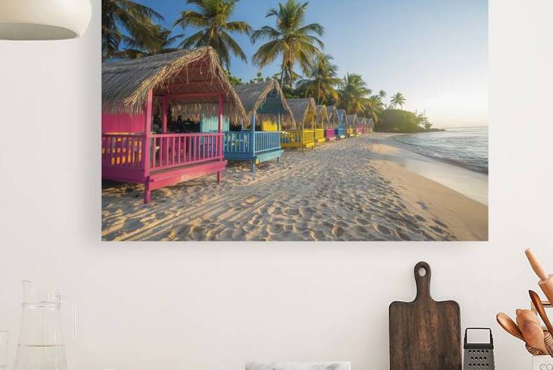 A high quality photo of colorful cabanas on a tro by Raluca Ciobanu