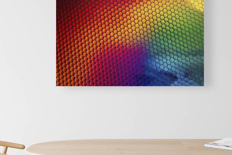 A vibrant mosaic of hexagons transitioning in col by Raluca Ciobanu