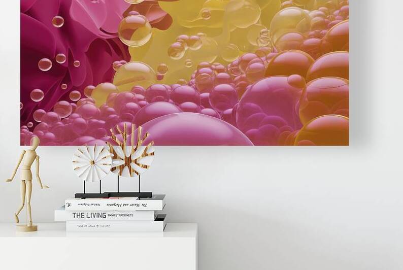 a vibrant color gradient of pink and yellow hues by Raluca Ciobanu