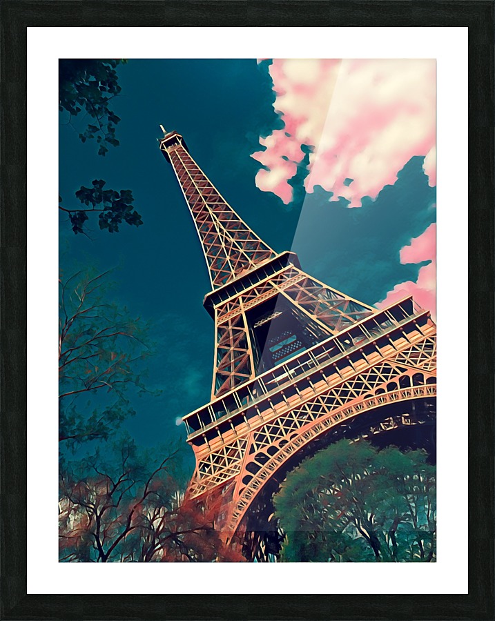 Eiffel Tower- Deep Blue Picture Frame print