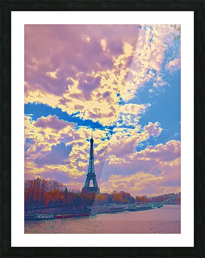 River & Eiffel  Picture Frame print