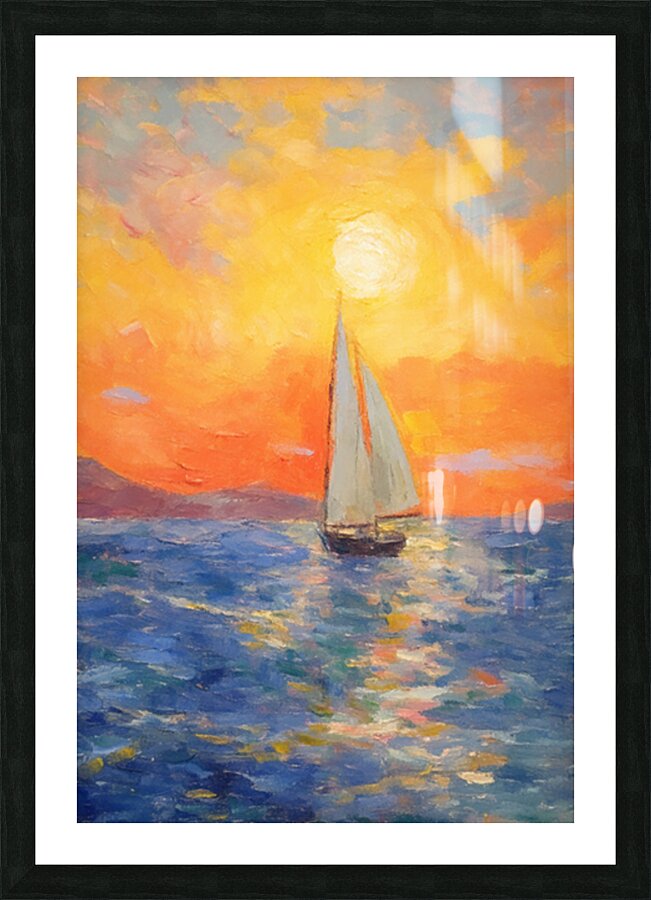 Sunset Sailboat Picture Frame print