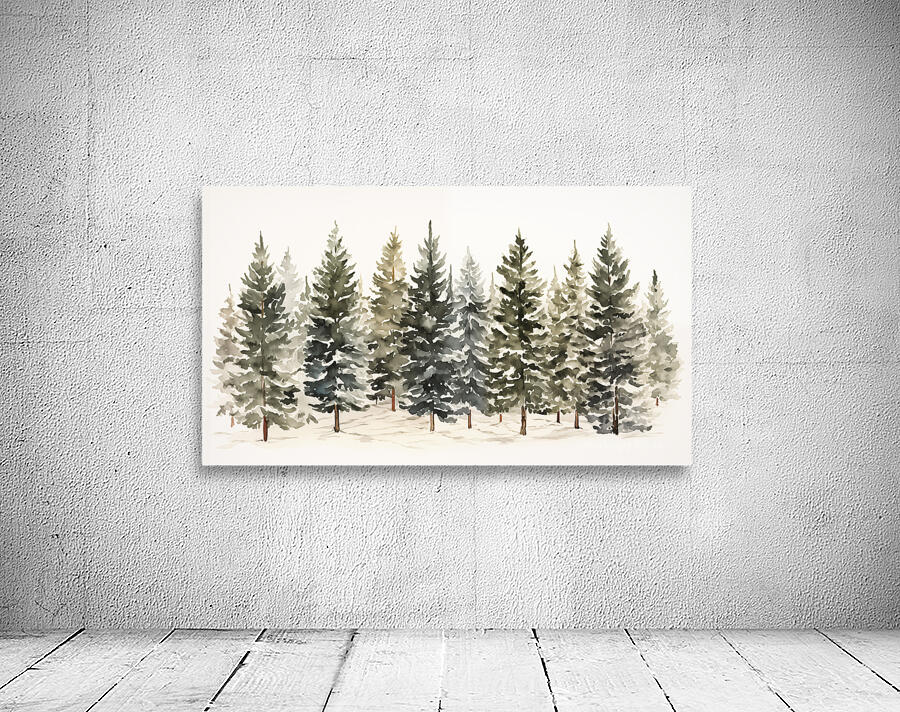 Winter Pine Forest Wall Preview