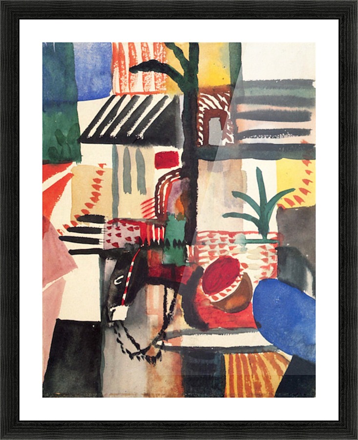 Man with a donkey Picture Frame print