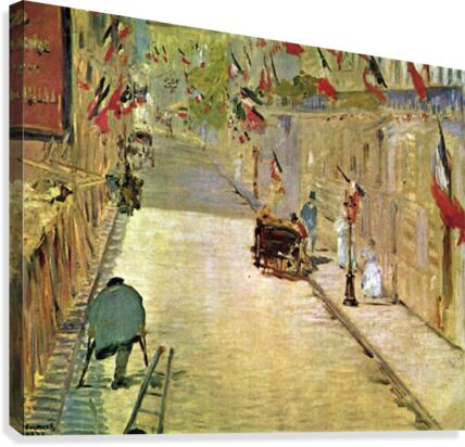Rue Mosnier with Flags Canvas Print