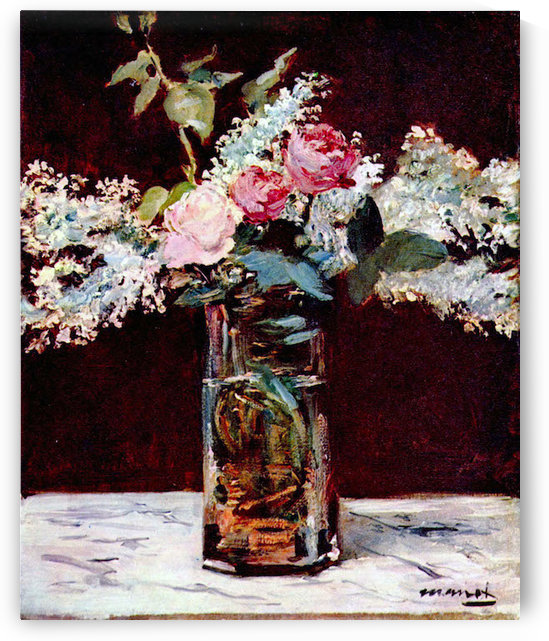 Still life lilac and roses by Manet
