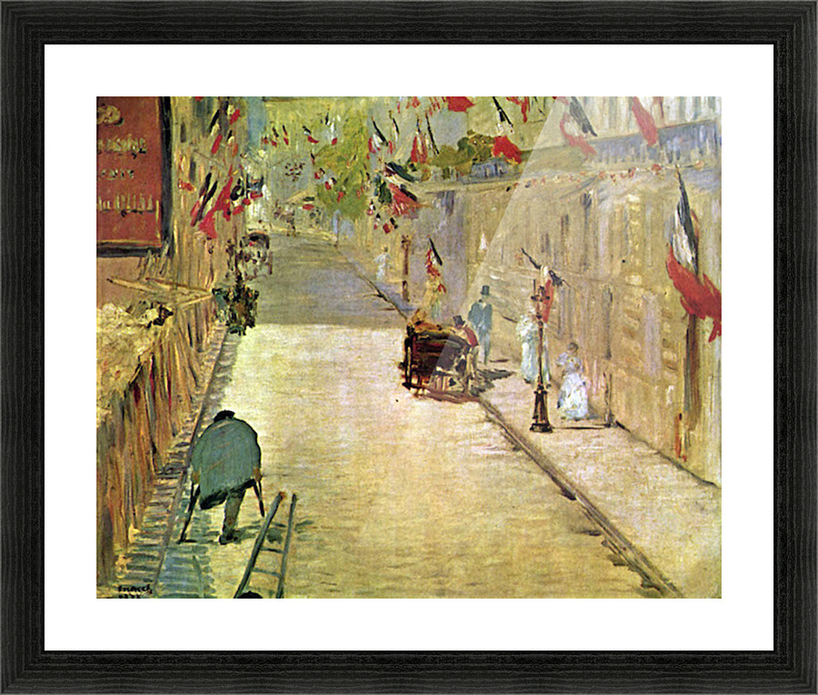 Rue Mosnier with Flags Picture Frame print