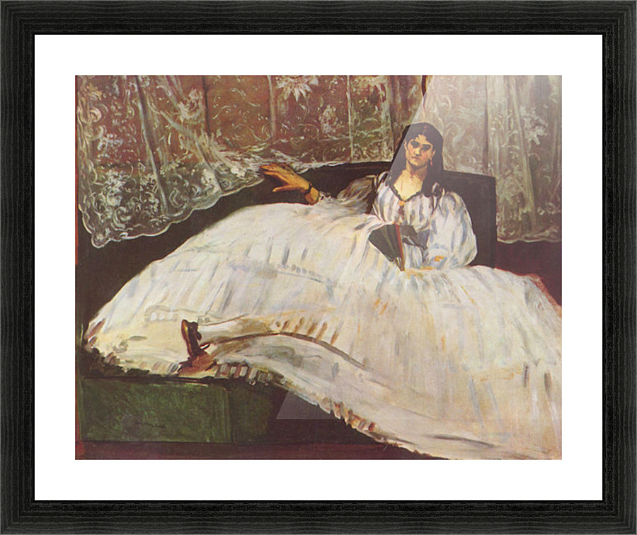 Lady with fan Picture Frame print