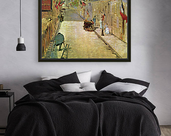 Rue Mosnier with Flags by Manet