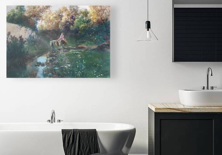 Au bord de l'eau by Manuel Garcia y Rodriguez