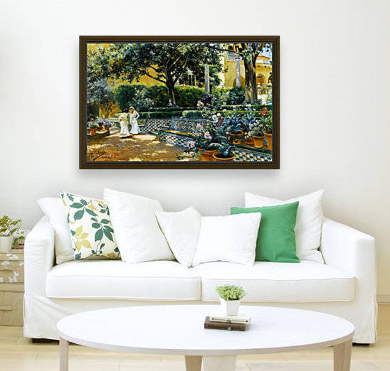 Gardens of the Alcazar in Seville by Manuel Garcia y Rodriguez