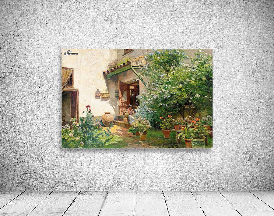 Figures talking inside courtyard Wall Preview