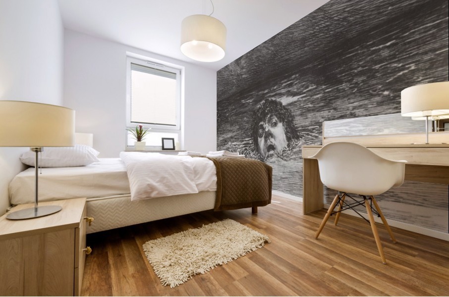 A man drowning Mural print