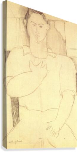 Modigliani - Sitting young man Canvas Print