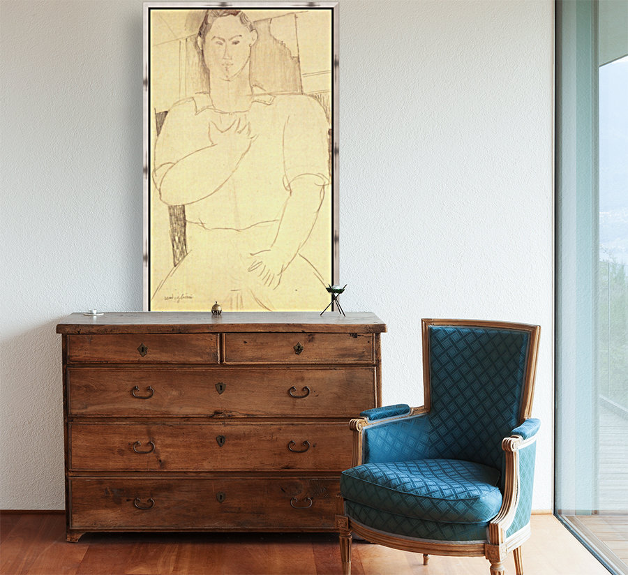 Modigliani - Sitting young man Reproduction