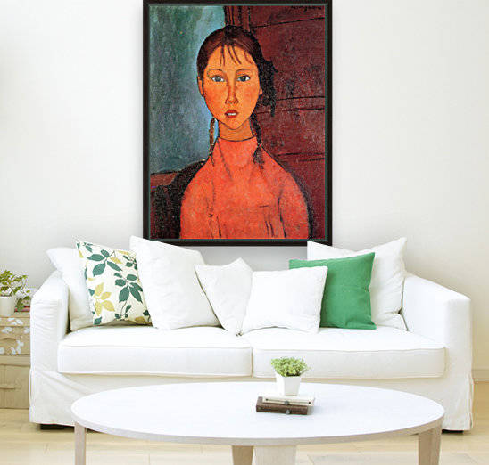 Modigliani - Girl with plaits by Modigliani