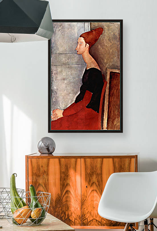 Modigliani - Portrait of Jeanne Hebuterne in dark clothes by Modigliani